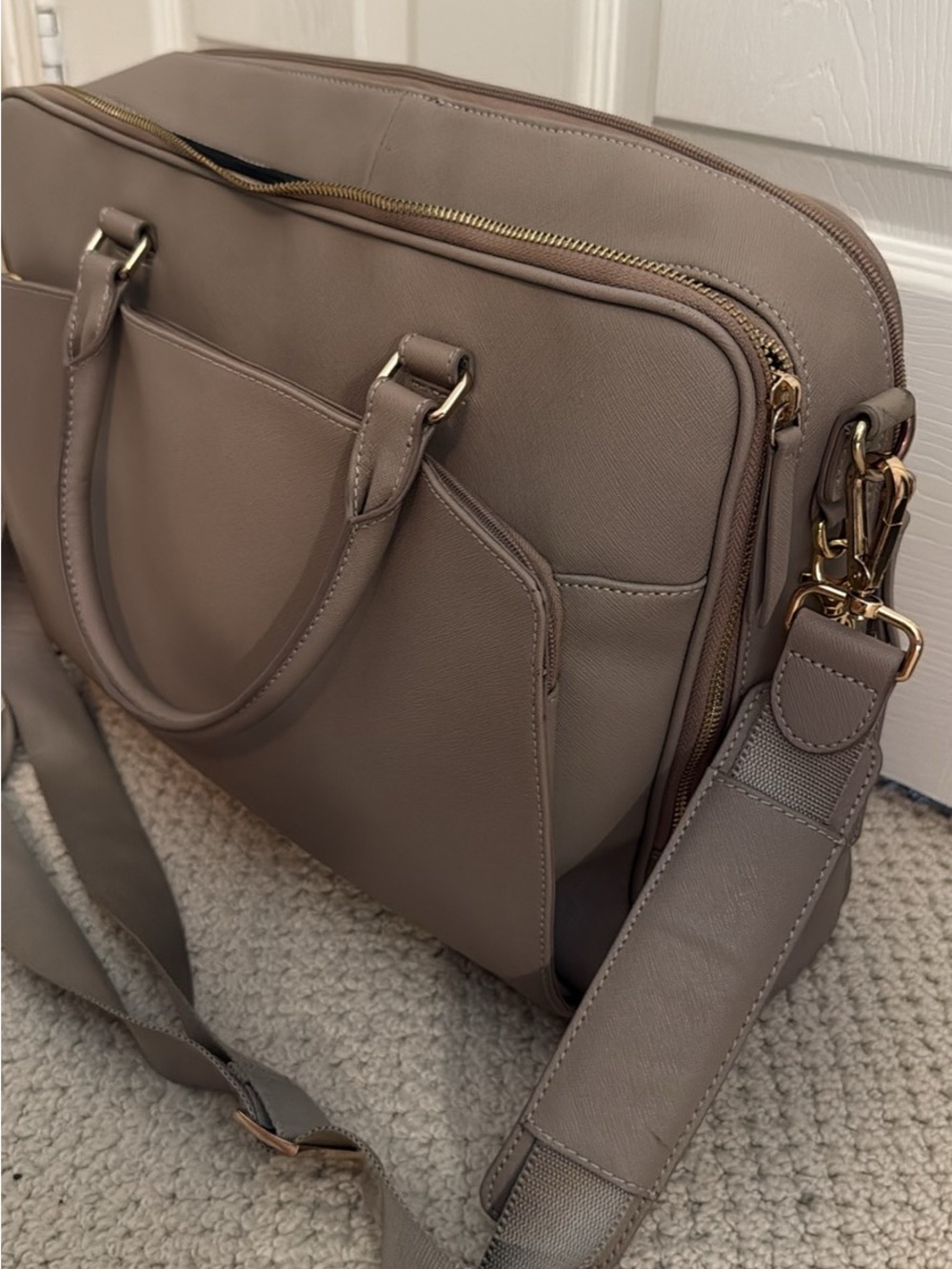 Samsonite Taupe Laptop Bag with Detachable Shoulder Strap - Picture 2 of 9